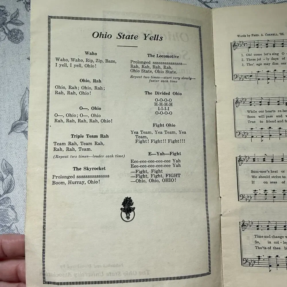 Vtg 1916 Ohio State University Songs Yells Booklet College Cheer Rare Collector
